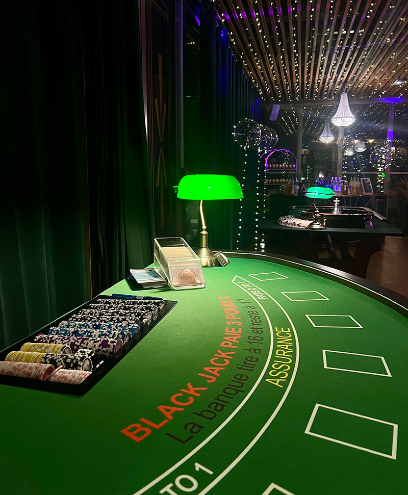 table de Blackjack pour un événement team building Entreprise